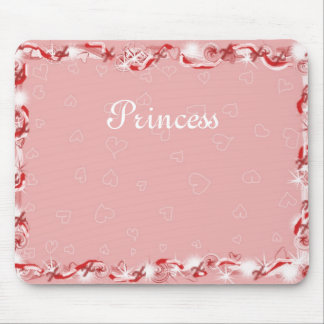 Pink Sparkle Heart Princess Mousepad