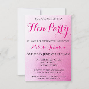 Pink Sparkle Hen Party Invitation