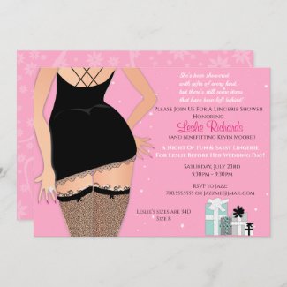 Pink Sparkle Lingerie Bridal Shower Invitation