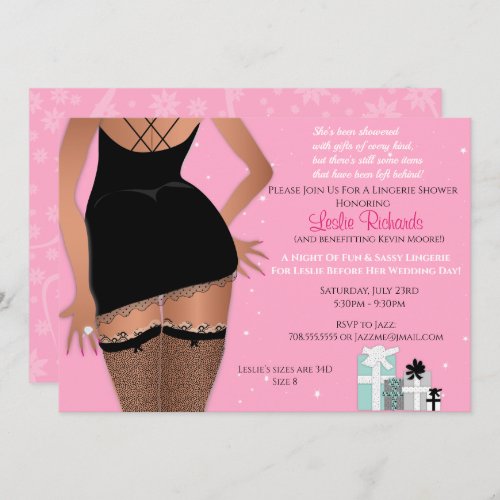 Pink Sparkle Lingerie Bridal Shower Invitation