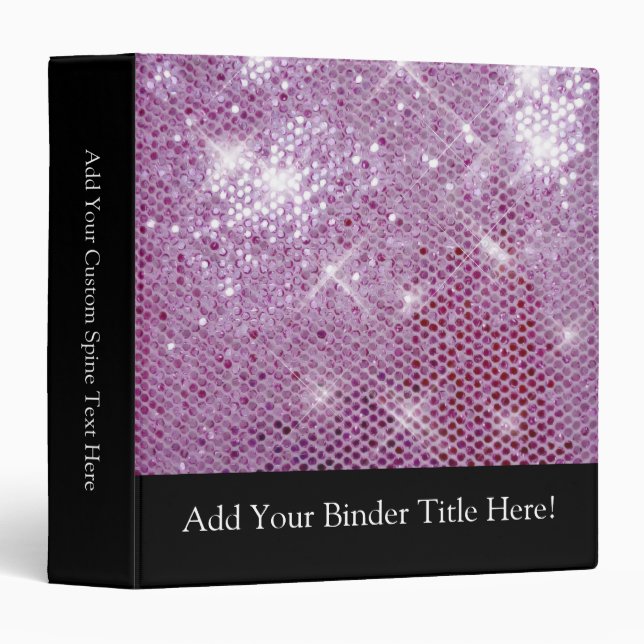 Pink Sparkle-Look Binder (Front/Spine)