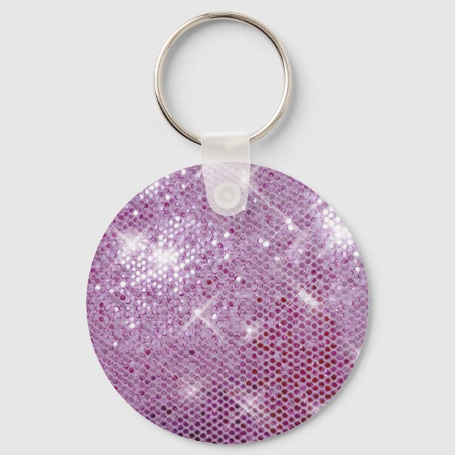 Pink Sparkle-Look Keychain (Front)