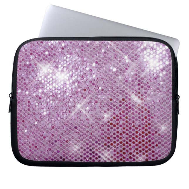 Pink Sparkle-Look Laptop Sleeve (Front)