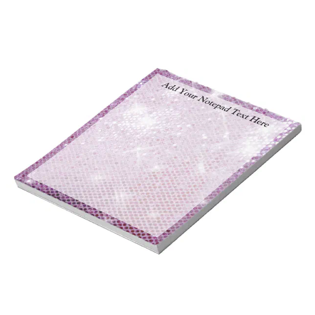 Pink Sparkle-Look Notepad | Zazzle