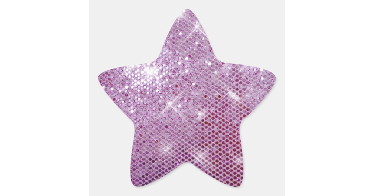 Orange sparkly glitter star sticker, Zazzle