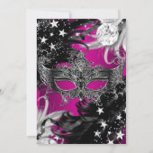 Pink Sparkle Magical Night Masquerade Party Invite (Back)