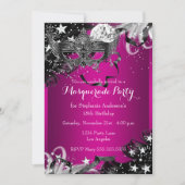 Pink Sparkle Magical Night Masquerade Party Invite (Front)