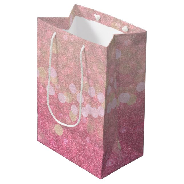 Pink Sparkle Medium Gift Bag (Front Angled)