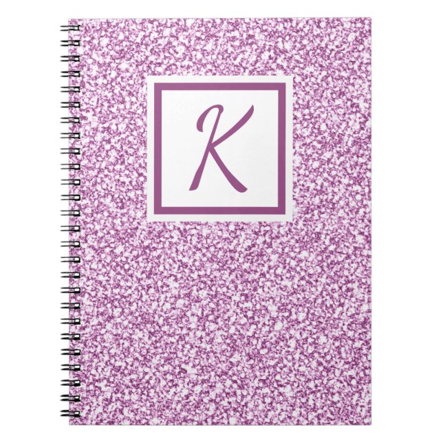 Pink Sparkle Monogrammed Notebook (Front)