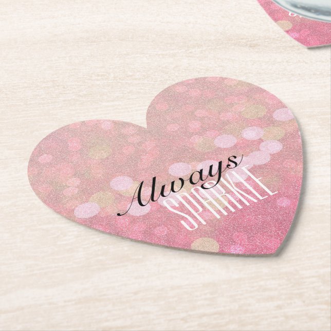 Pink Sparkle Paper Coaster (Angled)
