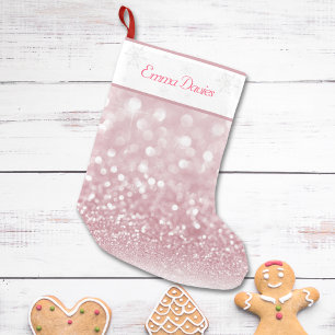 Pink Sparkle Personalized Christmas Stocking