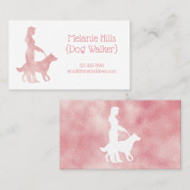 Pink Sparkle Pretty Dog Walker Pet Sitter Business Card