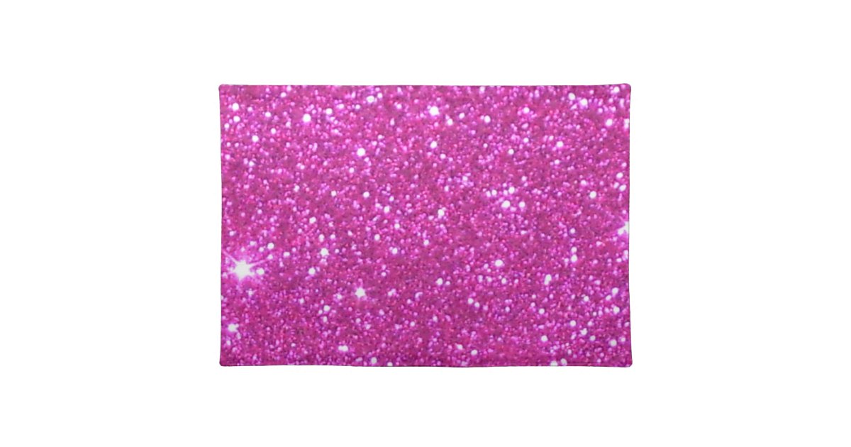 Pink Sparkle Sparkly Glitter Girly Girl Stuff Glam Cloth Placemat | Zazzle