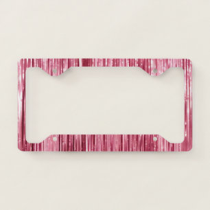 Pink Sparkle Stripes License Plate Frame