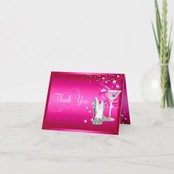 Pink Sparkle Thank You Card by ExclusiveZazzle at Zazzle