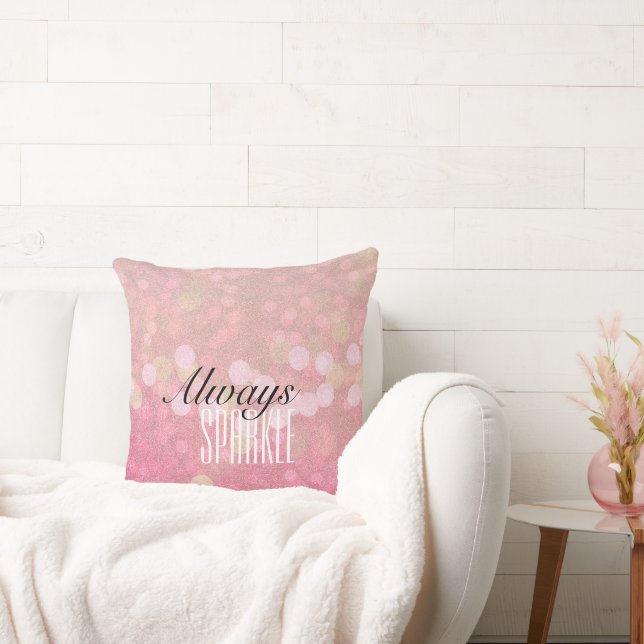 Pink Sparkle Throw Pillow (Couch)