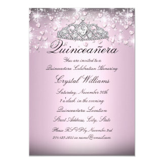 Pink Diamond Quinceanera Invitations & Announcements | Zazzle