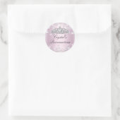 Pink Sparkle Tiara Stars Quinceanera Sticker (Bag)