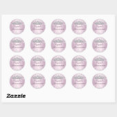 Pink Sparkle Tiara Stars Quinceanera Sticker (Sheet)