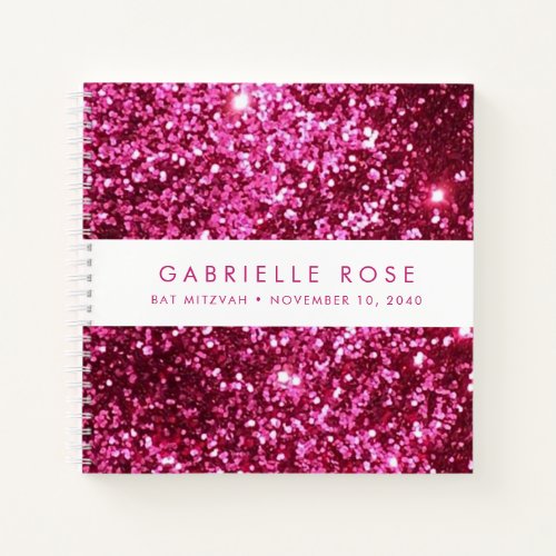 Pink Sparkles Bat Mitzvah Autograph Guestbook Notebook