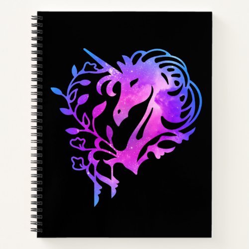 Pink Sparkles Galaxy Unicorn Notebook