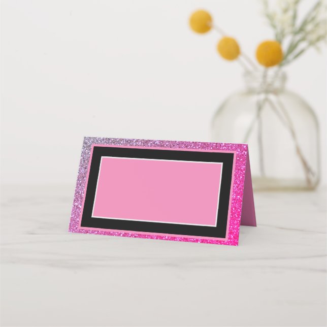 Pink Sparkles Place Card (Front)