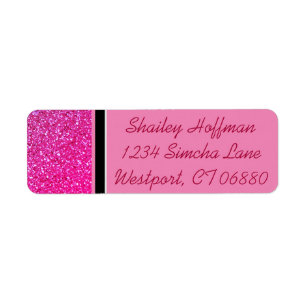 Pink Sparkles Return Address Labels