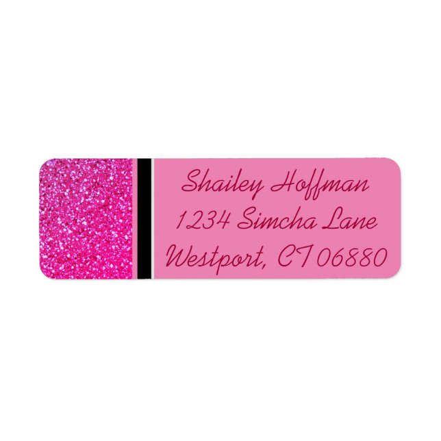 Pink Sparkles Return Address Labels (Front)