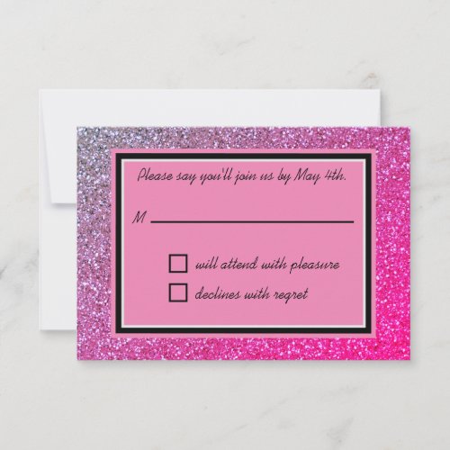 Pink Sparkles RSVP Card