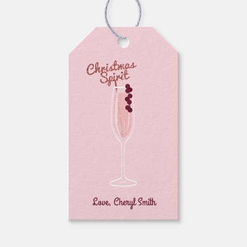 Pink Sparkling Christmas Gift Tags