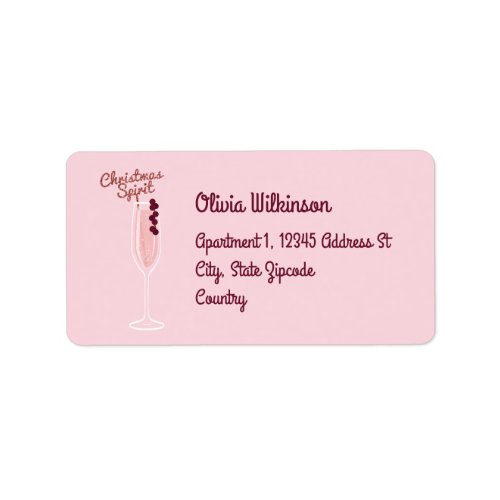 Pink Sparkling Christmas Label
