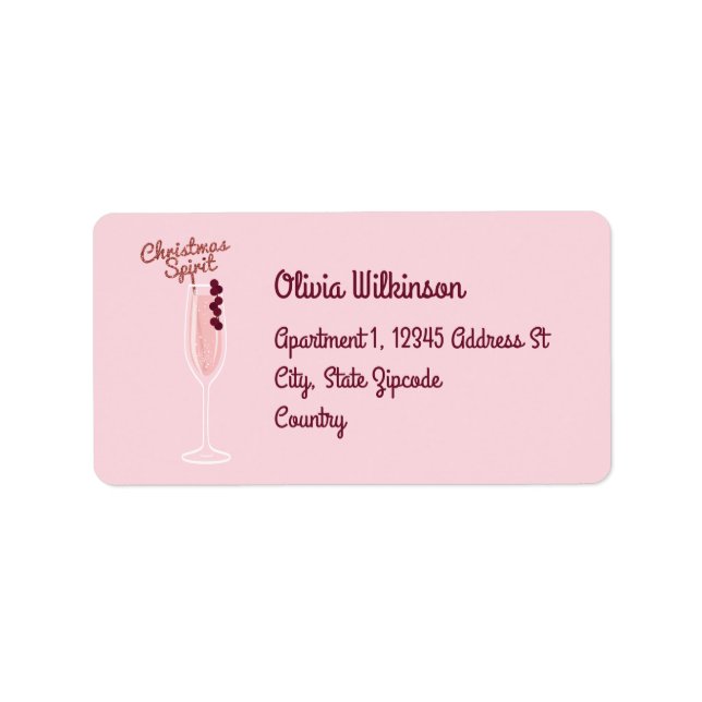 Pink Sparkling Christmas Label (Front)