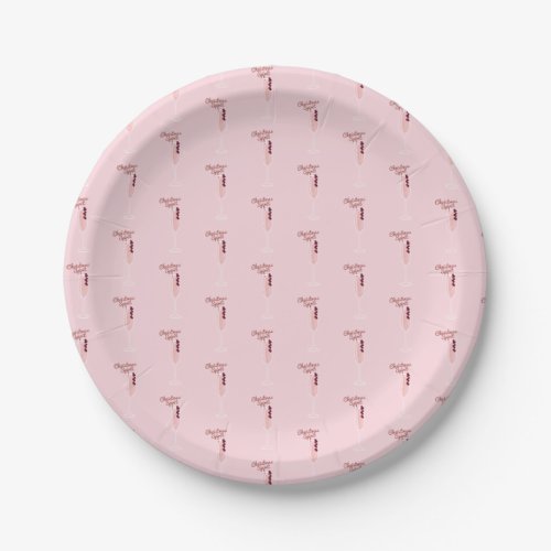 Pink Sparkling Christmas Paper Plates