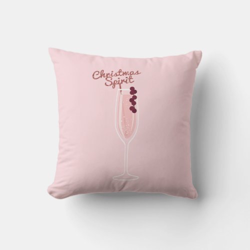 Pink Sparkling Christmas Throw Pillow