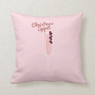Pink Sparkling Christmas Throw Pillow