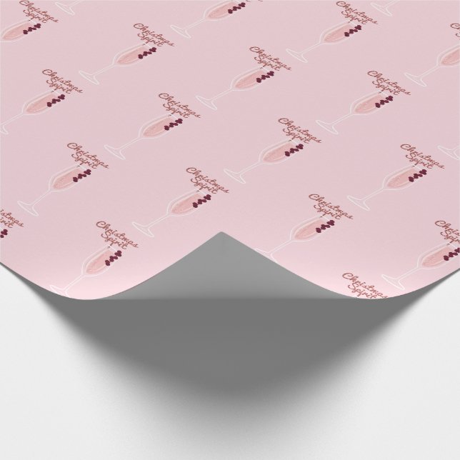 Pink Sparkling Christmas Wrapping Paper (Corner)