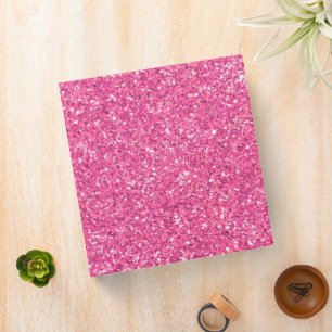 Pink sparkling glitter pattern 3 ring binder