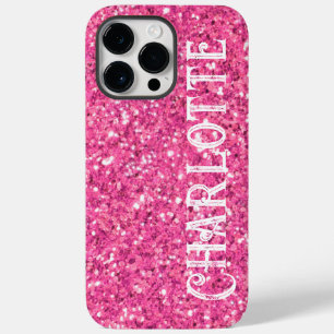 Pink sparkling glitter pattern Case-Mate iPhone 14 pro max case