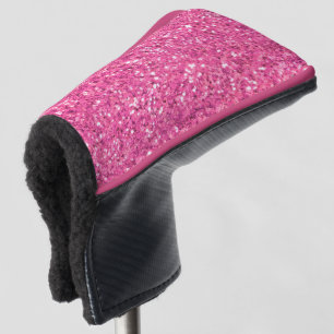 Pink sparkling glitter pattern golf head cover