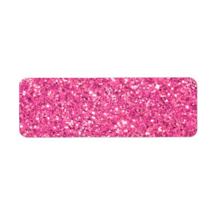 Pink sparkling glitter pattern label