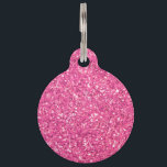 Pink sparkling glitter pattern            pet ID tag<br><div class="desc">Fun party vibe,  pink sparkling glitter pet ID tag  - text is customizable and design is transferable-</div>
