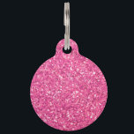 Pink sparkling glitter pattern     pet ID tag<br><div class="desc">Fun party vibe,  pink sparkling glitter pet ID tags - text font is customizable and design is transferable-</div>
