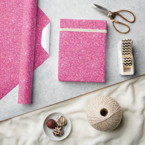 Pink sparkling glitter pattern           wrapping paper