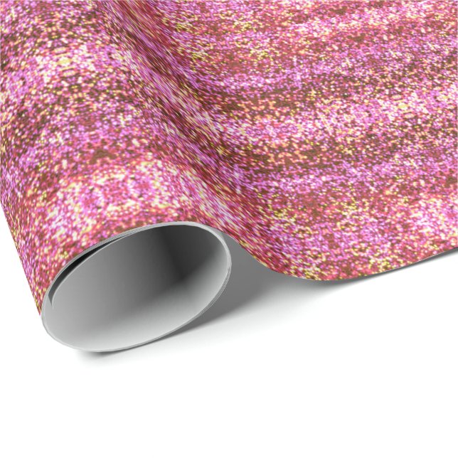 Pink sparkling glittery pattern  wrapping paper (Roll Corner)