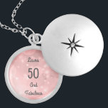 Pink sparkly 50th Birthday Locket Necklace<br><div class="desc">Beautiful pink sparkly 50th Birthday design Locket Necklace.</div>