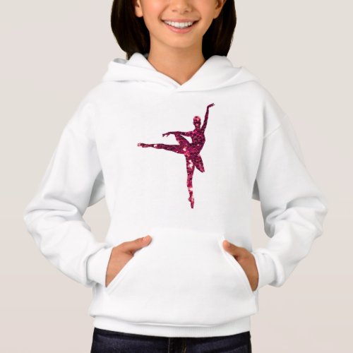 Pink Sparkly Ballerina Hoodie