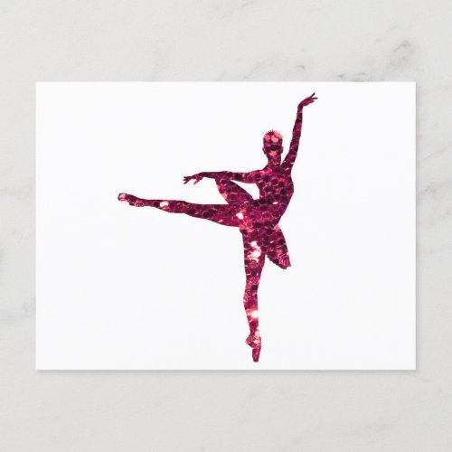 Pink Sparkly Ballerina Postcard