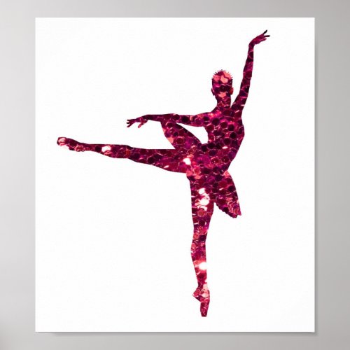 Pink Sparkly Ballerina Poster