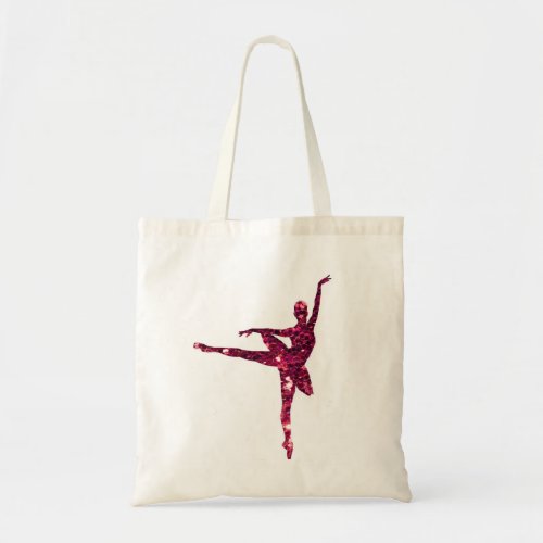 Pink Sparkly Ballerina Tote Bag