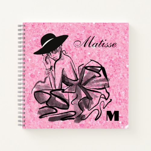 Pink Sparkly Fashion Coquette Notebook
